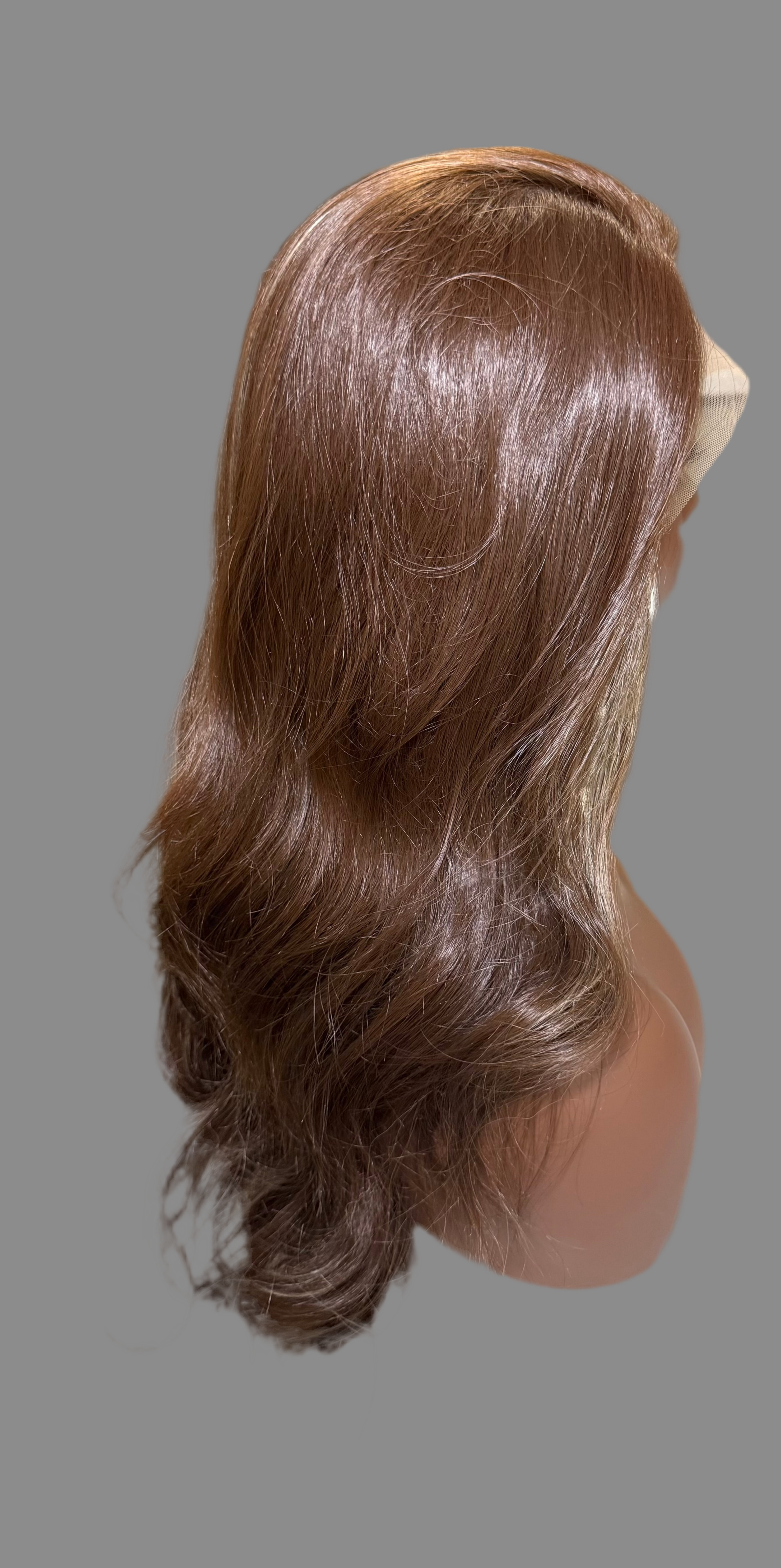 Perruque Isis : 79€ Perruque Longue 28 pouces Lisse Marron Reflets Blonds Bonnet Transparent Réglable 200% Densité